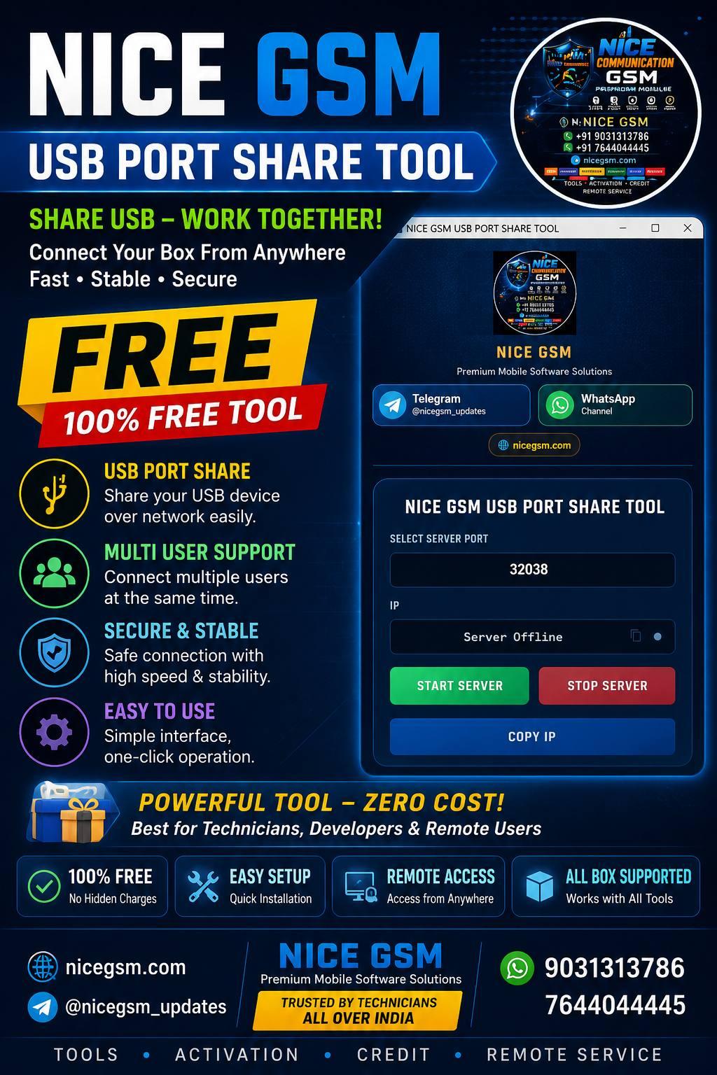Usb Ip Port Share Tool By Nice Gsm(No Need Radmin)